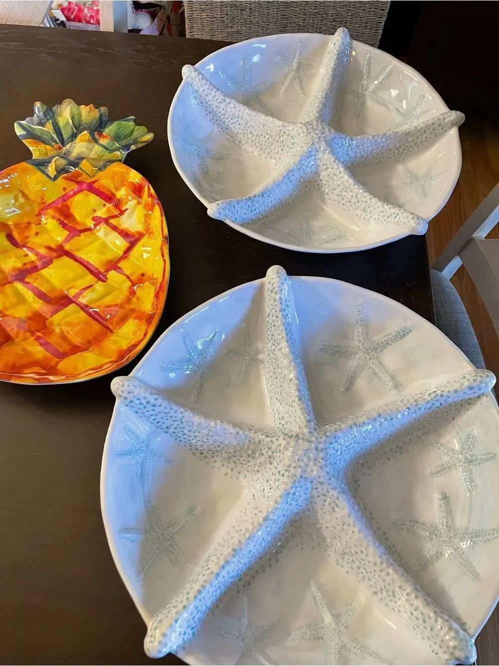Melamine 3D Starfish Serving Dishes x 2 & Pineapple Platter Better Homes & GDN